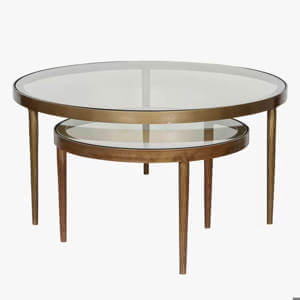 Nkuku Jiya Iron & Glass Nested Coffee Tables